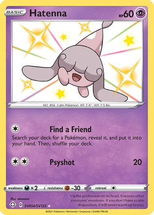 Image of Hatenna SV054/SV122  - Holofoil Shining Fates Shiny Vault - Shiny Holo Rare