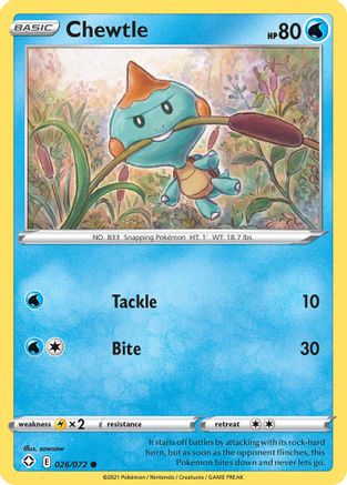 Image of Chewtle 026/072  - Reverse Holofoil Shining Fates - Common