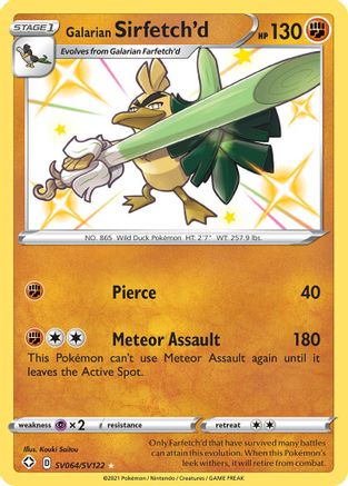 Image of Galarian Sirfetch'd SV064/SV122  - Holofoil Shining Fates Shiny Vault - Shiny Holo Rare