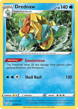 Image of Drednaw 027/072  - Reverse Holofoil Shining Fates - Rare