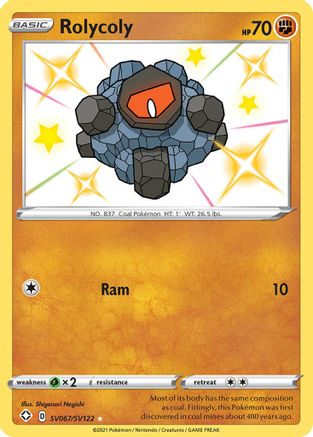 Image of Rolycoly SV067/SV122  - Holofoil Shining Fates Shiny Vault - Shiny Holo Rare
