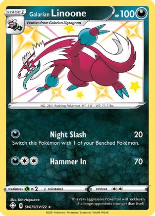 Image of Galarian Linoone SV079/SV122  - Holofoil Shining Fates Shiny Vault - Shiny Holo Rare