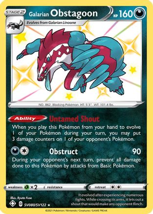 Image of Galarian Obstagoon SV080/SV122  - Holofoil Shining Fates Shiny Vault - Shiny Holo Rare