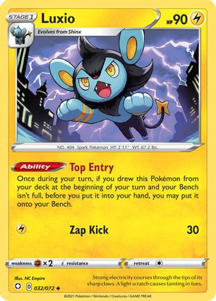Image of Luxio 032/072  - Reverse Holofoil Shining Fates - Uncommon