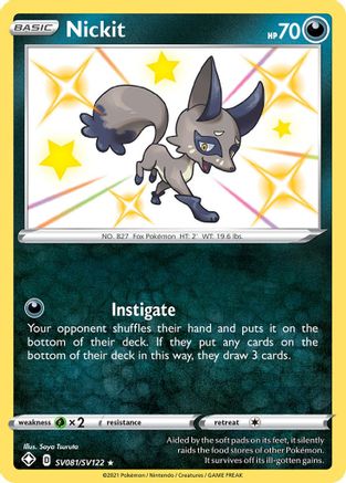 Image of Nickit SV081/SV122  - Holofoil Shining Fates Shiny Vault - Shiny Holo Rare