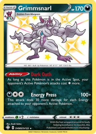 Image of Grimmsnarl SV085/SV122  - Holofoil Shining Fates Shiny Vault - Shiny Holo Rare