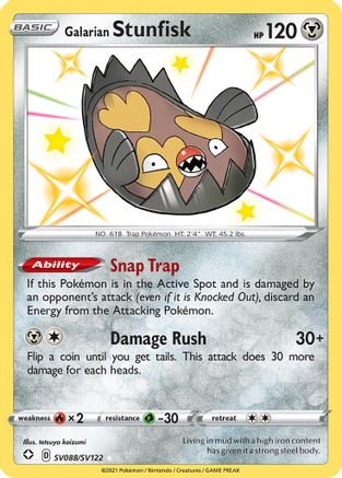 Image of Galarian Stunfisk SV088/SV122  - Holofoil Shining Fates Shiny Vault - Shiny Holo Rare
