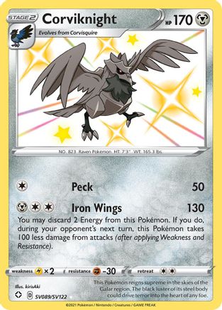 Image of Corviknight SV089/SV122  - Holofoil Shining Fates Shiny Vault - Shiny Holo Rare