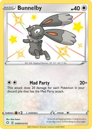 Image of Bunnelby SV097/SV122  - Holofoil Shining Fates Shiny Vault - Shiny Holo Rare