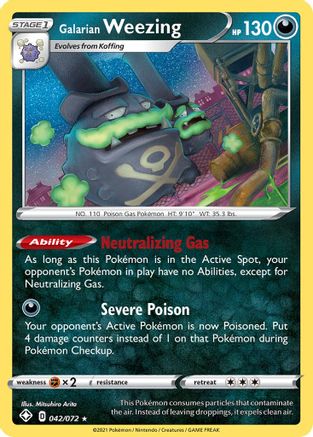 Image of Galarian Weezing 042/072  - Reverse Holofoil Shining Fates - Holo Rare
