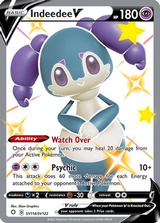 Image of Indeedee V SV114/SV122  - Holofoil Shining Fates Shiny Vault - Shiny Holo Rare