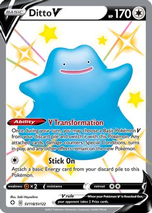 Image of Ditto V SV118/SV122  - Holofoil Shining Fates Shiny Vault - Shiny Holo Rare