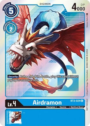 Image of Airdramon (Box Topper) (BT3-024) - Release Special Booster 1.5 Foil