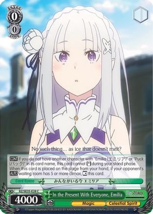 Image of In the Present With Everyone, Emilia (Parallel Foil) (RZ/SE35-E28 C) - Re:ZERO: The Frozen Bond