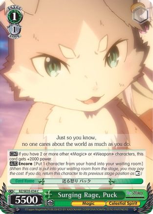 Image of Surging Rage, Puck (Parallel Foil) (RZ/SE35-E34 C) - Re:ZERO: The Frozen Bond