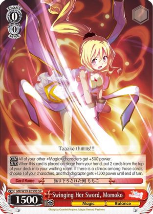 Image of Swinging Her Sword, Momoko (SR) (MR/W59-E059S SR) - Magia Record: Puella Magi Madoka Magica [Side Story] (Mobile)