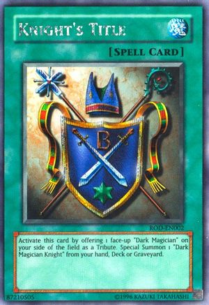 Image of Knight's Title (Reshef of Destruction) (Secret Rare) (ROD-EN002) - Yu-Gi-Oh! Video Game Promotional Cards Unlimited