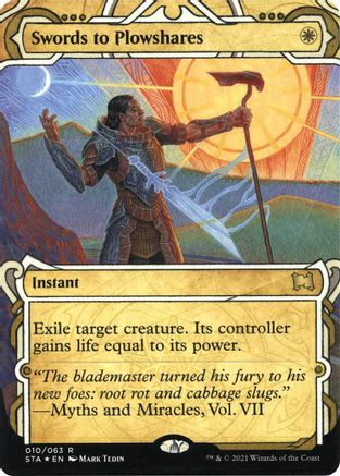Image of Swords to Plowshares (Foil Etched) (STA-010) - Strixhaven Mystical Archive (Borderless) Foil