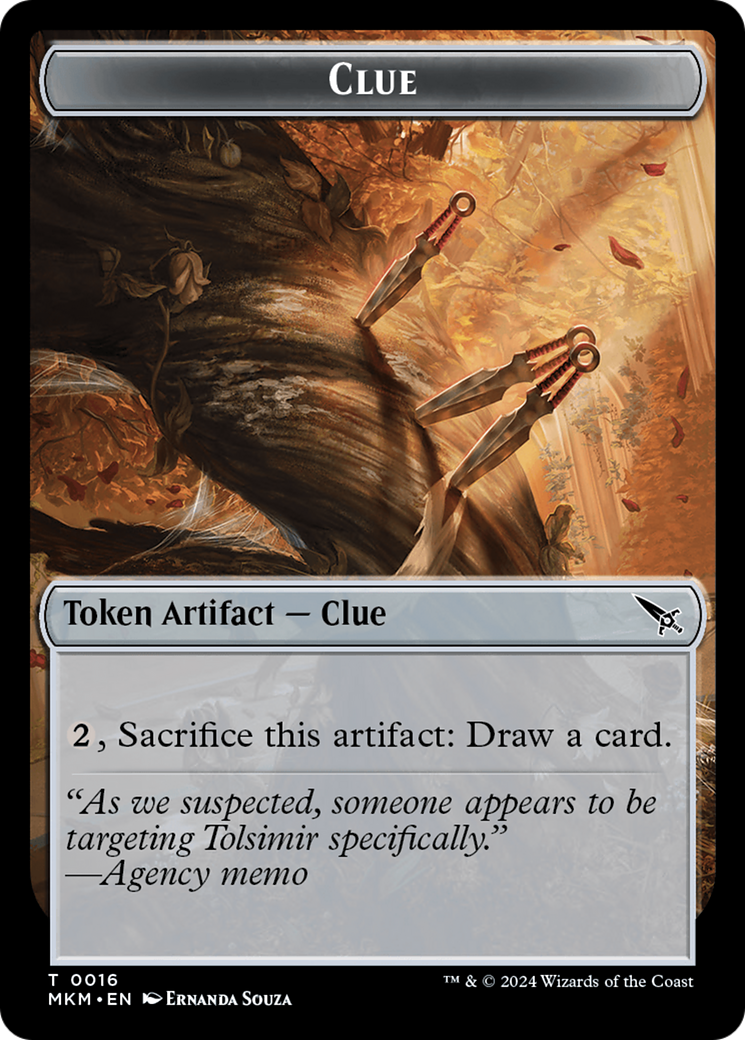 Image of Clue (TMKM-016) - Murders at Karlov Manor Tokens Foil
