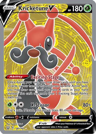 Image of Kricketune V (Full Art) 142/163  - Holofoil SWSH05 Battle Styles - Ultra Rare
