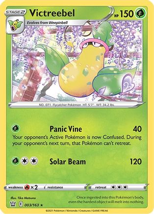 Image of Victreebel 003/163  - Reverse Holofoil SWSH05 Battle Styles - Rare
