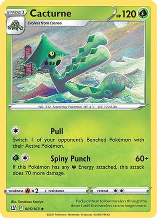 Image of Cacturne 005/163  - Reverse Holofoil SWSH05 Battle Styles - Uncommon