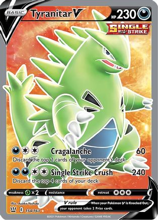 Image of Tyranitar V (Full Art) 154/163  - Holofoil SWSH05 Battle Styles - Ultra Rare