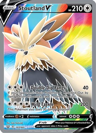 Image of Stoutland V (Full Art) 157/163  - Holofoil SWSH05 Battle Styles - Ultra Rare