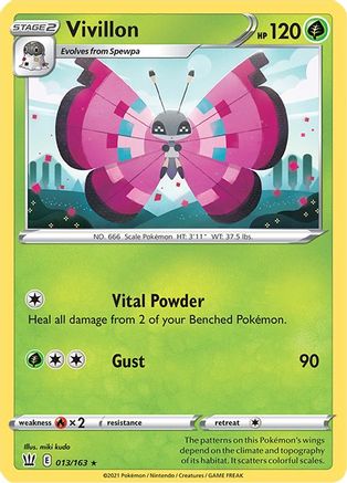 Image of Vivillon 013/163  - Reverse Holofoil SWSH05 Battle Styles - Rare