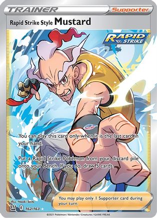 Image of Rapid Strike Style Mustard (Full Art) 162/163  - Holofoil SWSH05 Battle Styles - Ultra Rare
