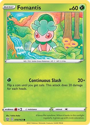 Image of Fomantis 014/163  - Reverse Holofoil SWSH05 Battle Styles - Common