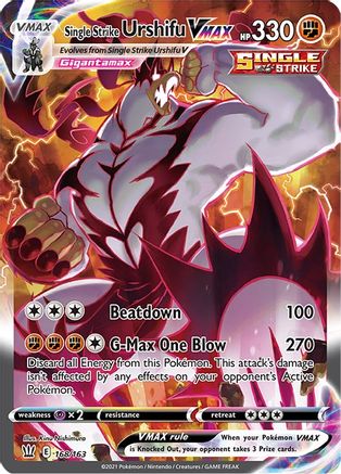 Image of Single Strike Urshifu VMAX (Alternate Art Secret) 168/163  - Holofoil SWSH05 Battle Styles - Secret Rare