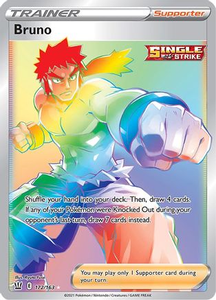 Image of Bruno (Secret) 172/163  - Holofoil SWSH05 Battle Styles - Secret Rare