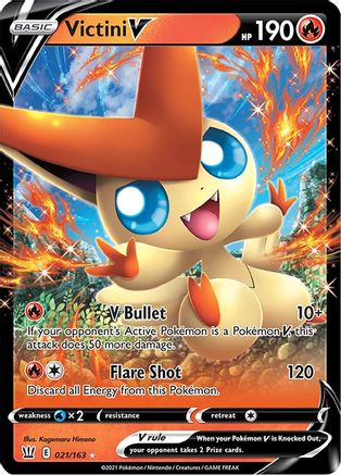 Image of Victini V 021/163  - Holofoil SWSH05 Battle Styles - Ultra Rare