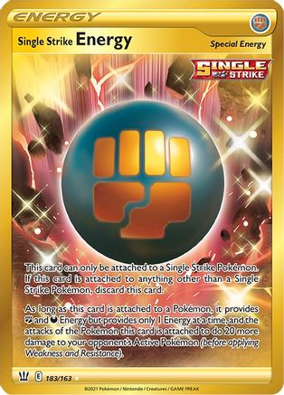 Image of Single Strike Energy (Secret) 183/163  - Holofoil SWSH05 Battle Styles - Secret Rare