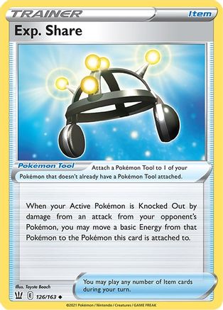 Image of Exp. Share 126/163  - Reverse Holofoil SWSH05 Battle Styles - Uncommon