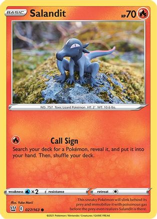 Image of Salandit 027/163  SWSH05 Battle Styles - Common
