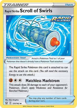 Image of Rapid Strike Scroll of Swirls 131/163  SWSH05 Battle Styles - Uncommon