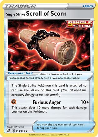 Image of Single Strike Scroll of Scorn 133/163  - Reverse Holofoil SWSH05 Battle Styles - Uncommon