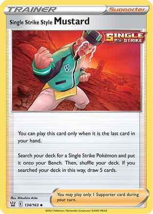 Image of Single Strike Style Mustard 134/163  - Reverse Holofoil SWSH05 Battle Styles - Uncommon