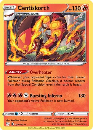 Image of Centiskorch 030/163  SWSH05 Battle Styles - Rare