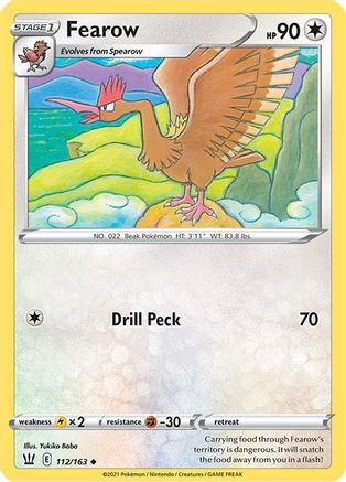 Image of Fearow 112/163  - Reverse Holofoil SWSH05 Battle Styles - Uncommon