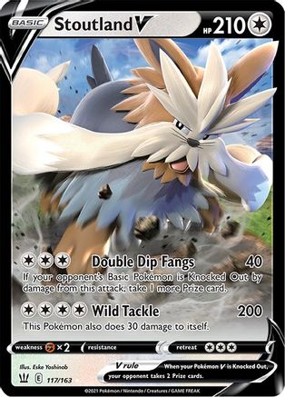 Image of Stoutland V 117/163  - Holofoil SWSH05 Battle Styles - Ultra Rare