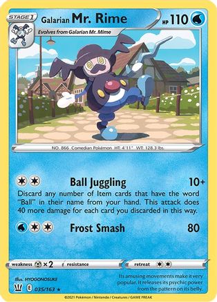 Image of Galarian Mr. Rime 035/163  SWSH05 Battle Styles - Rare