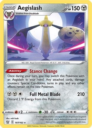 Image of Aegislash (107) 107/163  - Holofoil SWSH05 Battle Styles - Holo Rare