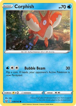 Image of Corphish 038/163  - Reverse Holofoil SWSH05 Battle Styles - Common