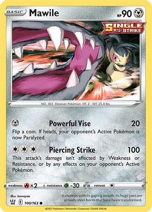 Image of Mawile 100/163  - Reverse Holofoil SWSH05 Battle Styles - Common