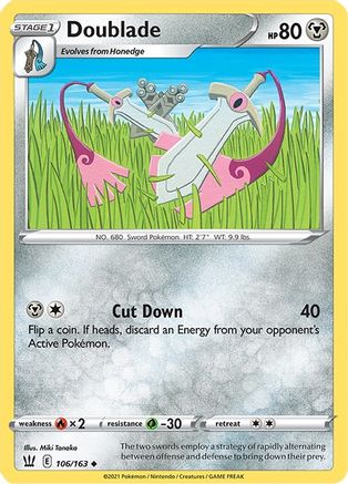 Image of Doublade 106/163  - Reverse Holofoil SWSH05 Battle Styles - Uncommon