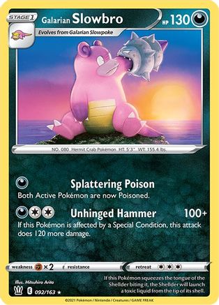 Image of Galarian Slowbro 092/163  SWSH05 Battle Styles - Rare