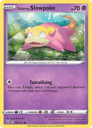 Image of Galarian Slowpoke 054/163  - Reverse Holofoil SWSH05 Battle Styles - Common